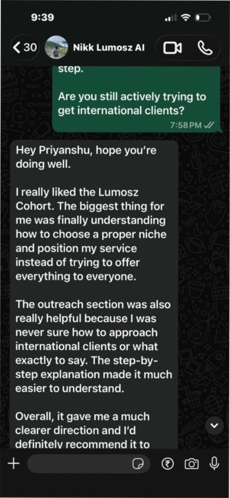 Lumosz student testimonial 1