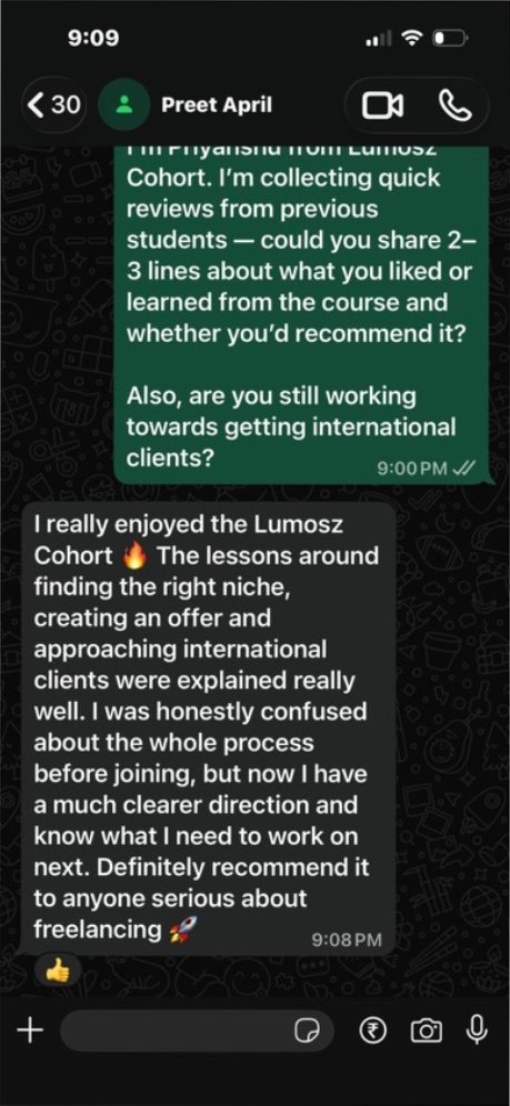 Lumosz student testimonial 3
