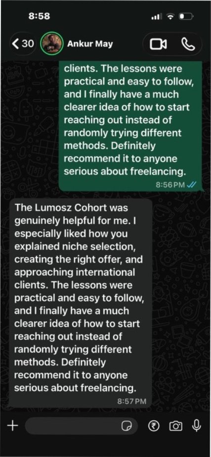 Lumosz student testimonial 4